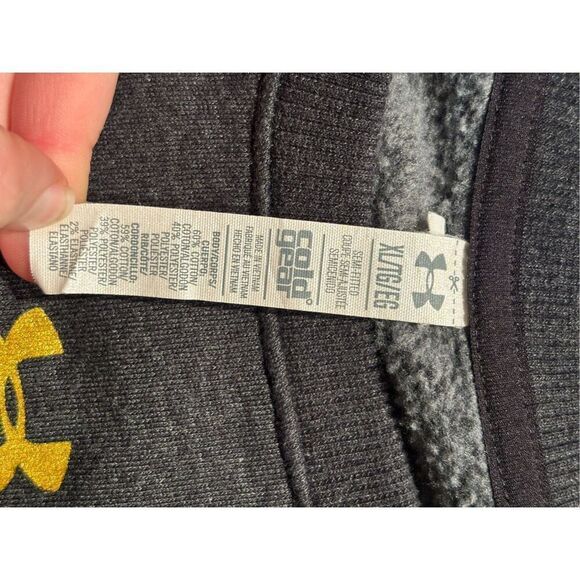 Sporty Chic! Under Armour XL Crewneck Sweatshirt - Gold Sparkle Logo (Tiny Disc - Picture 9 of 10